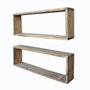 Hanah Home Aa007 Estantería de pared de madera de abeto Color Nogal
